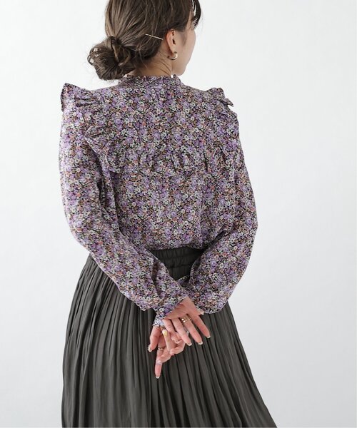 RAY CASSIN（レイカズン）の「花柄スクエアフリルブラウス（シャツ/ブラウス・レディース・パープル/イエロー/グリーン・FREE）」の15枚目の写真