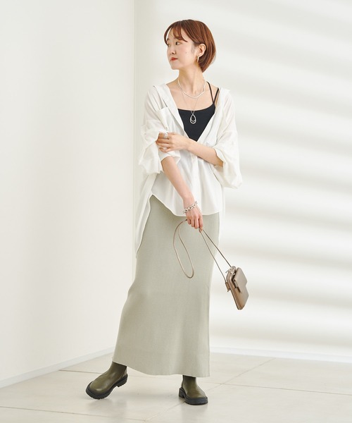 DouDou(ドゥドゥ)の「袖リブ切替シャツ(シャツ/ブラウス・レディース・ブラック/オフホワイト/バイオレット・FREE)」の22枚目の写真