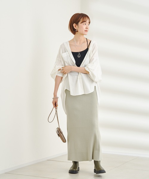 DouDou(ドゥドゥ)の「袖リブ切替シャツ(シャツ/ブラウス・レディース・ブラック/オフホワイト/バイオレット・FREE)」の11枚目の写真