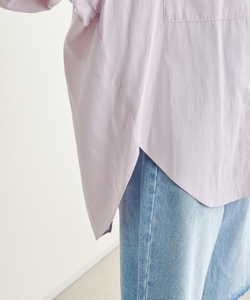 DouDou(ドゥドゥ)の「袖リブ切替シャツ(シャツ/ブラウス・レディース・ブラック/オフホワイト/バイオレット・FREE)」の9枚目の写真