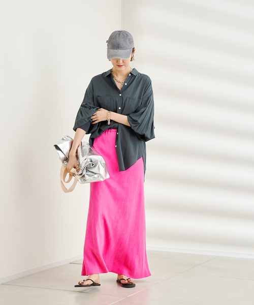 DouDou(ドゥドゥ)の「袖リブ切替シャツ(シャツ/ブラウス・レディース・ブラック/オフホワイト/バイオレット・FREE)」の15枚目の写真