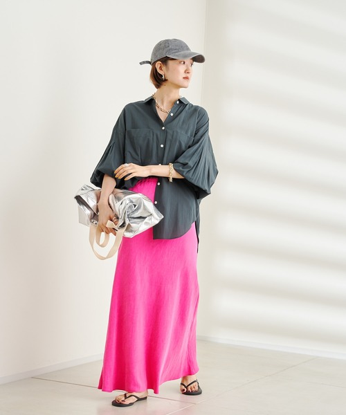 DouDou(ドゥドゥ)の「袖リブ切替シャツ(シャツ/ブラウス・レディース・ブラック/オフホワイト/バイオレット・FREE)」の21枚目の写真