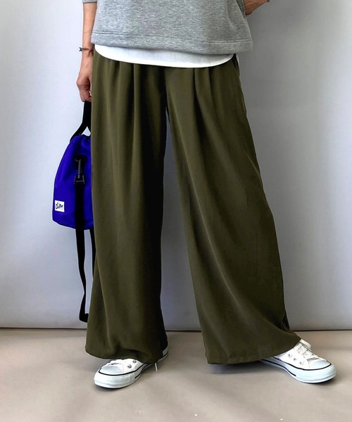 Grand PARK（グランドパーク）の「ジョーゼットイージーパンツ（その他パンツ・レディース・ネイビー/ベージュ/カーキ・FREE）」の3枚目の写真