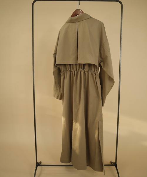 slowmelly（スローメリー）の「ステンカラーコート（ステンカラーコート・レディース・ライトベージュ/ブラック/ベージュ・FREE）」の7枚目の写真