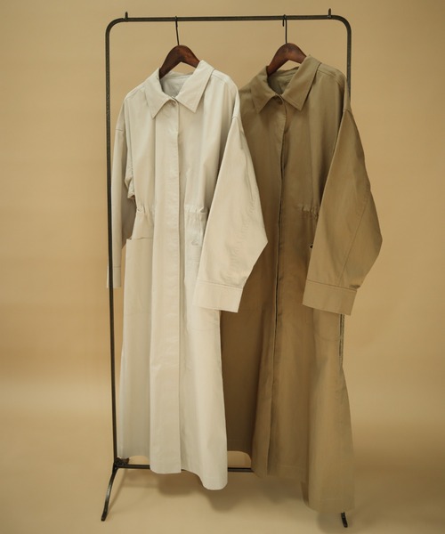 slowmelly（スローメリー）の「ステンカラーコート（ステンカラーコート・レディース・ライトベージュ/ブラック/ベージュ・FREE）」の6枚目の写真