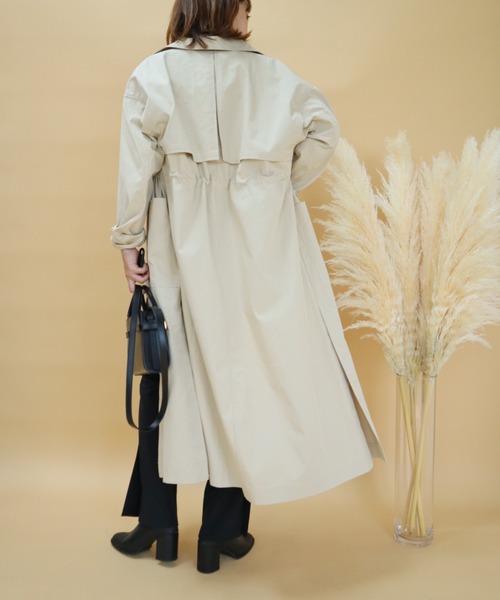 slowmelly（スローメリー）の「ステンカラーコート（ステンカラーコート・レディース・ライトベージュ/ブラック/ベージュ・FREE）」の11枚目の写真