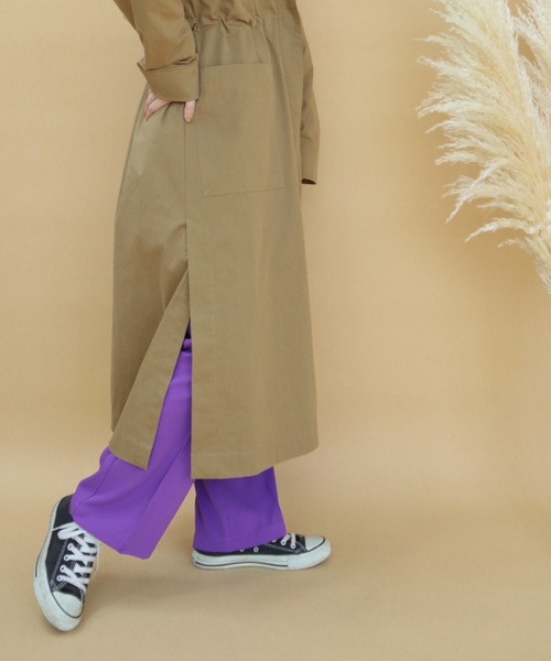 slowmelly（スローメリー）の「ステンカラーコート（ステンカラーコート・レディース・ライトベージュ/ブラック/ベージュ・FREE）」の14枚目の写真