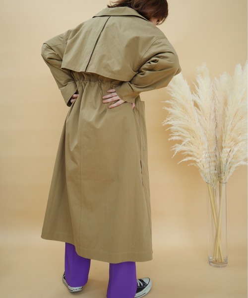 slowmelly（スローメリー）の「ステンカラーコート（ステンカラーコート・レディース・ライトベージュ/ブラック/ベージュ・FREE）」の15枚目の写真