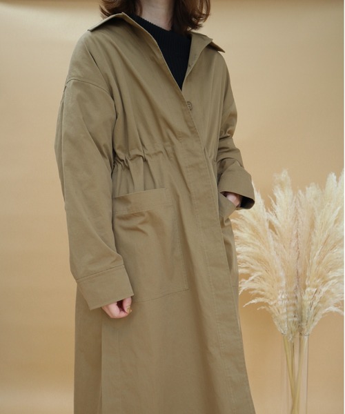 slowmelly（スローメリー）の「ステンカラーコート（ステンカラーコート・レディース・ライトベージュ/ブラック/ベージュ・FREE）」の16枚目の写真