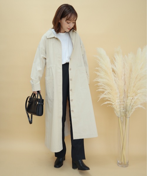 slowmelly（スローメリー）の「ステンカラーコート（ステンカラーコート・レディース・ライトベージュ/ブラック/ベージュ・FREE）」の19枚目の写真