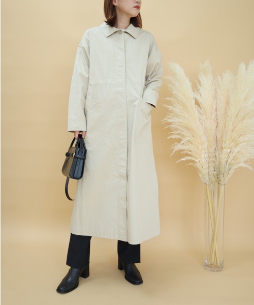 slowmelly（スローメリー）の「ステンカラーコート（ステンカラーコート・レディース・ライトベージュ/ブラック/ベージュ・FREE）」の20枚目の写真