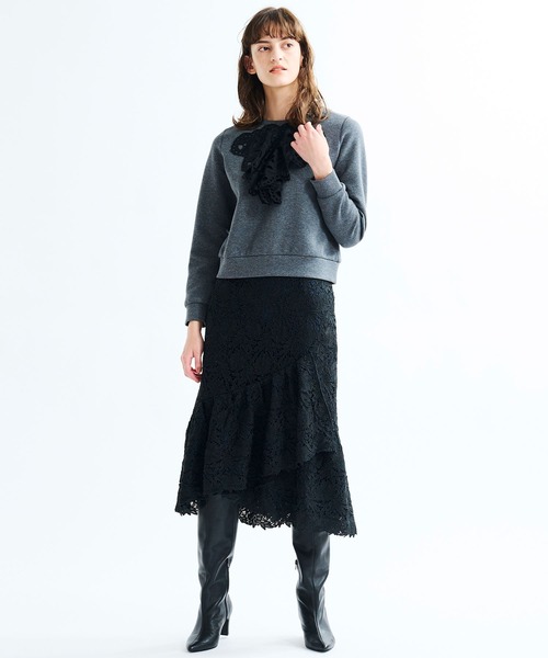 LANVIN en Bleu（ランバンオンブルー）の「【セットアップ対応商品】レーススカート（スカート・レディース・オフホワイト/ブラック・38）」の8枚目の写真