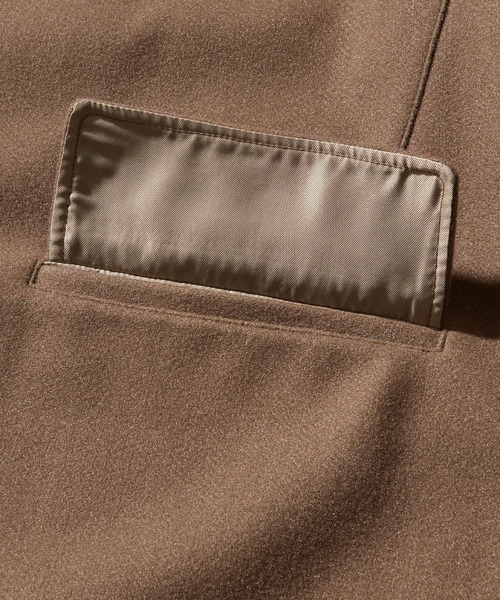 Kappa(カッパ)の「kappa / カッパ 別注 オーバーサイズ ロングメルトンチェスターコート(チェスターコート・メンズ・ブラック/ベージュ/ダークネイビー・L/M)」の9枚目の写真