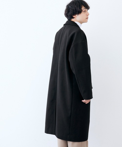 Kappa(カッパ)の「kappa / カッパ 別注 オーバーサイズ ロングメルトンチェスターコート(チェスターコート・メンズ・ブラック/ベージュ/ダークネイビー・L/M)」の18枚目の写真