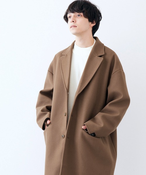 Kappa(カッパ)の「kappa / カッパ 別注 オーバーサイズ ロングメルトンチェスターコート(チェスターコート・メンズ・ブラック/ベージュ/ダークネイビー・L/M)」の20枚目の写真