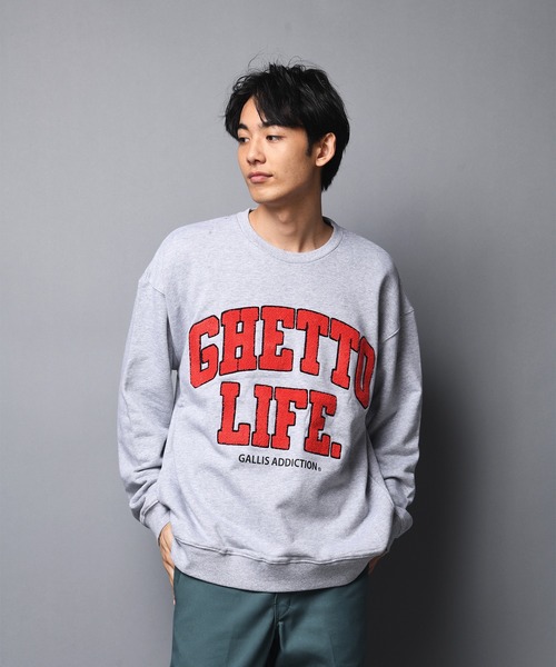 GALLIS ADDICTION(ガリスアディクション)の「GA SAGARA-COLLEGE CREW/サガラ カレッジロゴ スウェット(スウェット・レディース・ブラック/グレー/グレイッシュブルー・M/L)」の2枚目の写真