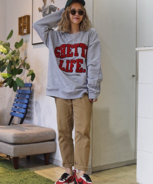 GALLIS ADDICTION(ガリスアディクション)の「GA SAGARA-COLLEGE CREW/サガラ カレッジロゴ スウェット(スウェット・レディース・ブラック/グレー/グレイッシュブルー・M/L)」の18枚目の写真