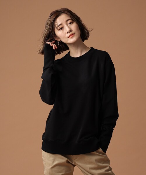 BASECONTROL（ベースコントロール）の「◆【S～Lサイズ展開】多機能裏毛 クルースウェット（スウェット・レディース・ブラック/ネイビー/グレー・01/02/03）」の2枚目の写真