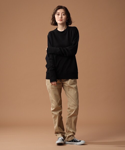 BASECONTROL（ベースコントロール）の「◆【S～Lサイズ展開】多機能裏毛 クルースウェット（スウェット・レディース・ブラック/ネイビー/グレー・01/02/03）」の4枚目の写真