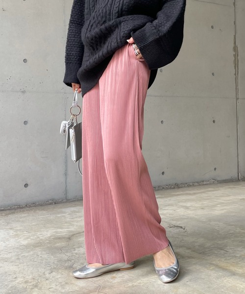 DouDou（ドゥドゥ）の「NEWプリーツパンツ（その他パンツ・レディース・チャコールグレー/ベージュ/ピンク・FREE）」の3枚目の写真