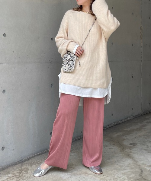 DouDou（ドゥドゥ）の「NEWプリーツパンツ（その他パンツ・レディース・チャコールグレー/ベージュ/ピンク・FREE）」の5枚目の写真