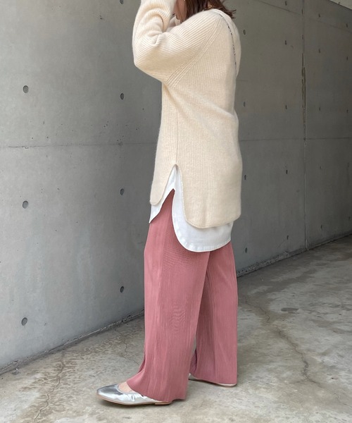 DouDou（ドゥドゥ）の「NEWプリーツパンツ（その他パンツ・レディース・チャコールグレー/ベージュ/ピンク・FREE）」の9枚目の写真