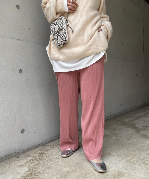 DouDou（ドゥドゥ）の「NEWプリーツパンツ（その他パンツ・レディース・チャコールグレー/ベージュ/ピンク・FREE）」の13枚目の写真