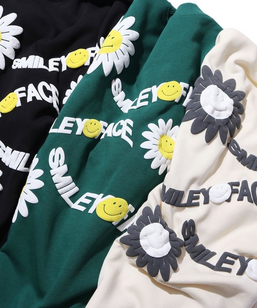 ROOPTOKYO（ループトウキョウ）の「ROOPTOKYOオリジナル SMILEY FACE Sweat スマイリー クルーネックスウェット トレーナー ユニセックス ビッグシルエット（スウェット・メンズ・ブラック/オートミール/グリーン・M/L/XL）」の15枚目の写真