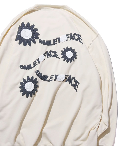 ROOPTOKYO（ループトウキョウ）の「ROOPTOKYOオリジナル SMILEY FACE Sweat スマイリー クルーネックスウェット トレーナー ユニセックス ビッグシルエット（スウェット・メンズ・ブラック/オートミール/グリーン・M/L/XL）」の12枚目の写真