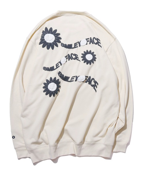 ROOPTOKYO（ループトウキョウ）の「ROOPTOKYOオリジナル SMILEY FACE Sweat スマイリー クルーネックスウェット トレーナー ユニセックス ビッグシルエット（スウェット・メンズ・ブラック/オートミール/グリーン・M/L/XL）」の18枚目の写真