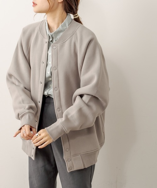 PUAL CE CIN（ピュアルセシン）の「裏起毛ブルゾン（ブルゾン・レディース・ブラウン/ブラック/キャメル/モカ/グレイッシュベージュ・FREE）」の4枚目の写真