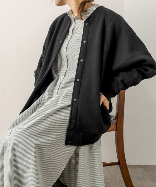 PUAL CE CIN（ピュアルセシン）の「裏起毛ブルゾン（ブルゾン・レディース・ブラウン/ブラック/キャメル/モカ/グレイッシュベージュ・FREE）」の2枚目の写真