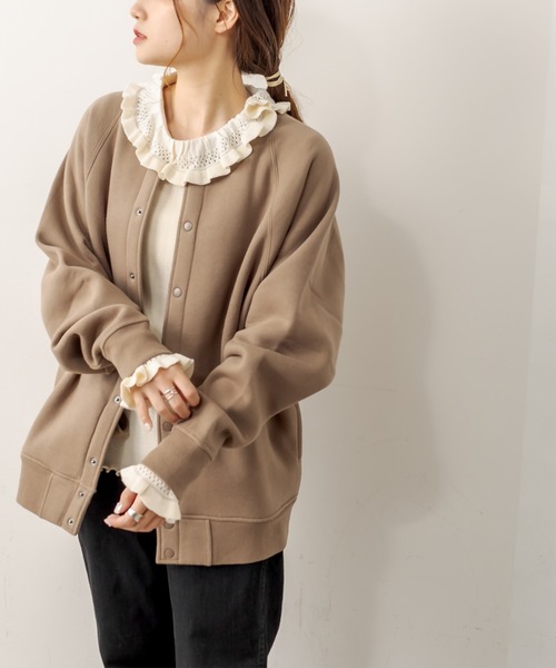 PUAL CE CIN（ピュアルセシン）の「裏起毛ブルゾン（ブルゾン・レディース・ブラウン/ブラック/キャメル/モカ/グレイッシュベージュ・FREE）」の7枚目の写真