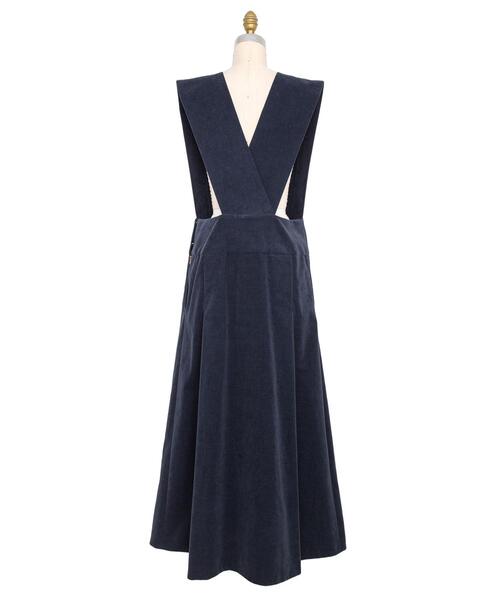 Drawer ドゥロワー新品デニムストラップドレス　スカートワンピ Drawer ドゥロワー新品デニムストラップドレススカートワンピ