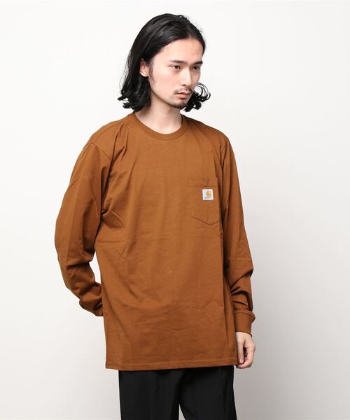 Carhartt WIP(カーハートダブリューアイピー)の「L/S POCKET T-SHIRT(Tシャツ/カットソー・メンズ・カーキ/ホワイト/ブラック/アッシュグレー/ブラウン/ダークネイビー・SMALL/X-SMALL/XX-LARGE/LARGE/MEDIUM/X-LARGE)」の4枚目の写真