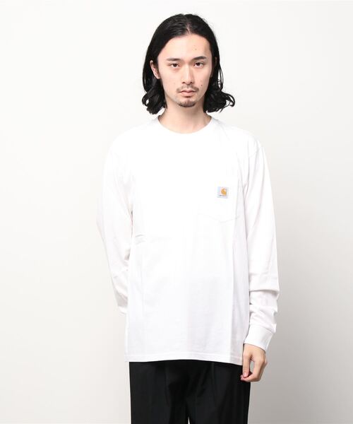 Carhartt WIP(カーハートダブリューアイピー)の「L/S POCKET T-SHIRT(Tシャツ/カットソー・メンズ・カーキ/ホワイト/ブラック/アッシュグレー/ブラウン/ダークネイビー・SMALL/X-SMALL/XX-LARGE/LARGE/MEDIUM/X-LARGE)」の1枚目の写真