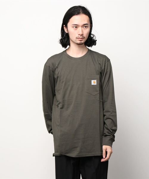 Carhartt WIP(カーハートダブリューアイピー)の「L/S POCKET T-SHIRT(Tシャツ/カットソー・メンズ・カーキ/ホワイト/ブラック/アッシュグレー/ブラウン/ダークネイビー・SMALL/X-SMALL/XX-LARGE/LARGE/MEDIUM/X-LARGE)」の5枚目の写真