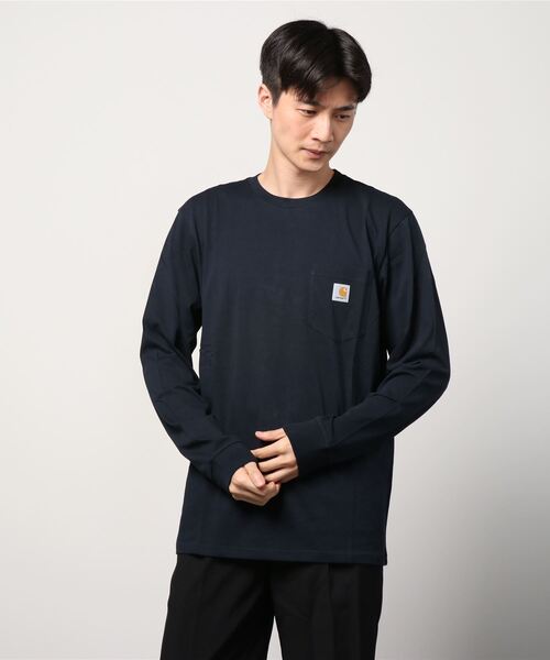 Carhartt WIP(カーハートダブリューアイピー)の「L/S POCKET T-SHIRT(Tシャツ/カットソー・メンズ・カーキ/ホワイト/ブラック/アッシュグレー/ブラウン/ダークネイビー・SMALL/X-SMALL/XX-LARGE/LARGE/MEDIUM/X-LARGE)」の6枚目の写真