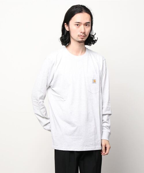 Carhartt WIP(カーハートダブリューアイピー)の「L/S POCKET T-SHIRT(Tシャツ/カットソー・メンズ・カーキ/ホワイト/ブラック/アッシュグレー/ブラウン/ダークネイビー・SMALL/X-SMALL/XX-LARGE/LARGE/MEDIUM/X-LARGE)」の3枚目の写真