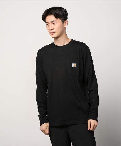 Carhartt WIP(カーハートダブリューアイピー)の「L/S POCKET T-SHIRT(Tシャツ/カットソー・メンズ・カーキ/ホワイト/ブラック/アッシュグレー/ブラウン/ダークネイビー・SMALL/X-SMALL/XX-LARGE/LARGE/MEDIUM/X-LARGE)」の2枚目の写真