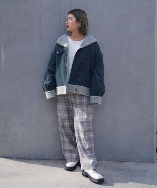 179/WG（イチナナキュウダブルジー）の「フライト風コーデュロイジャケット（その他アウター・レディース・グレー/グリーン・MEDIUM）」の16枚目の写真