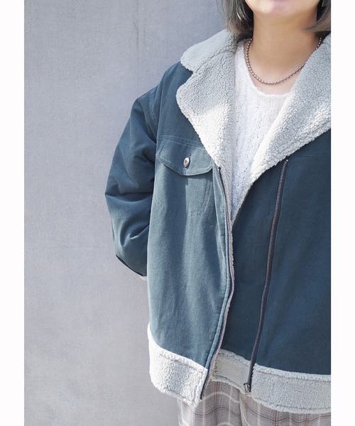 179/WG（イチナナキュウダブルジー）の「フライト風コーデュロイジャケット（その他アウター・レディース・グレー/グリーン・MEDIUM）」の18枚目の写真