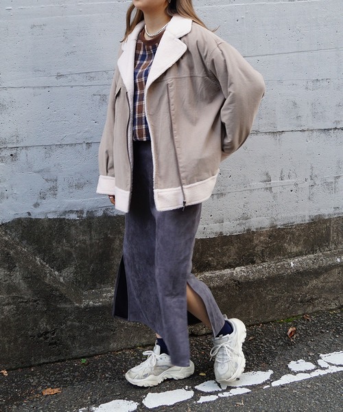 179/WG（イチナナキュウダブルジー）の「フライト風コーデュロイジャケット（その他アウター・レディース・グレー/グリーン・MEDIUM）」の5枚目の写真