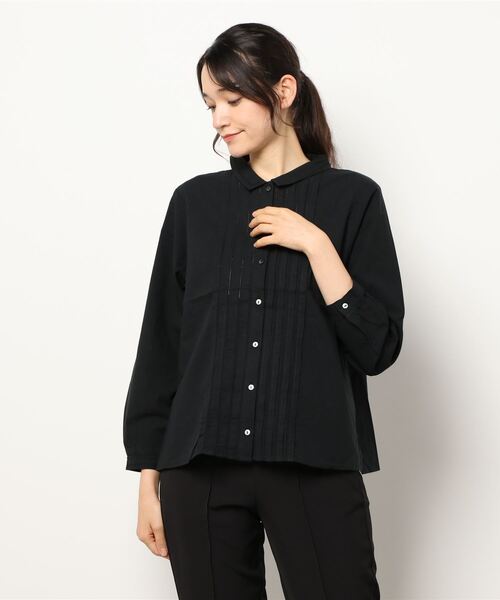 Samansa Mos2（サマンサ モスモス）の「ピコミシンタックブラウス（シャツ/ブラウス・レディース・グレー/ブラック/ボルドー/キナリ・ﾌﾘ-）」の3枚目の写真