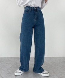 [BELLIDE MADE] ハイウエストロングワイドデニムパンツ