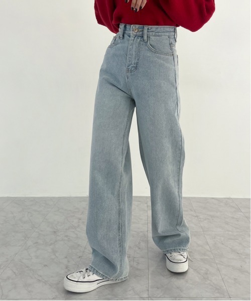 BEIDELLI（ベイデリー）の「[BELLIDE MADE] ハイウエストロングワイドデニムパンツ（デニムパンツ・レディース・ライトブルー/インディゴブルー/ブルー・SMALL/MEDIUM）」の4枚目の写真