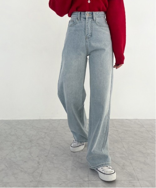 BEIDELLI（ベイデリー）の「[BELLIDE MADE] ハイウエストロングワイドデニムパンツ（デニムパンツ・レディース・ライトブルー/インディゴブルー/ブルー・SMALL/MEDIUM）」の16枚目の写真