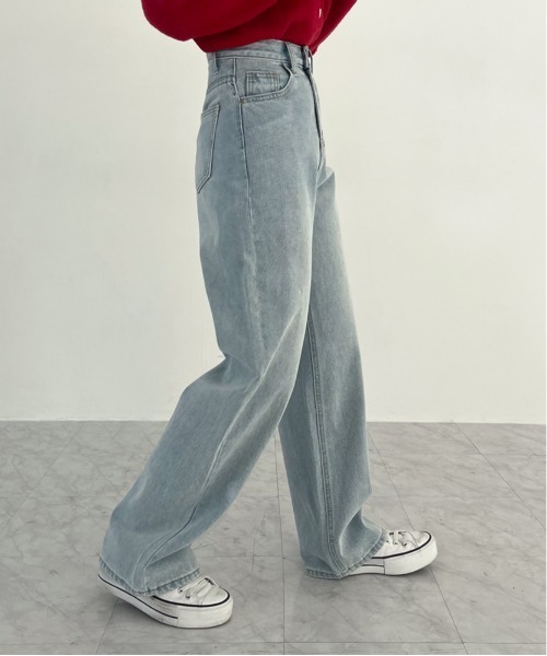 BEIDELLI（ベイデリー）の「[BELLIDE MADE] ハイウエストロングワイドデニムパンツ（デニムパンツ・レディース・ライトブルー/インディゴブルー/ブルー・SMALL/MEDIUM）」の18枚目の写真