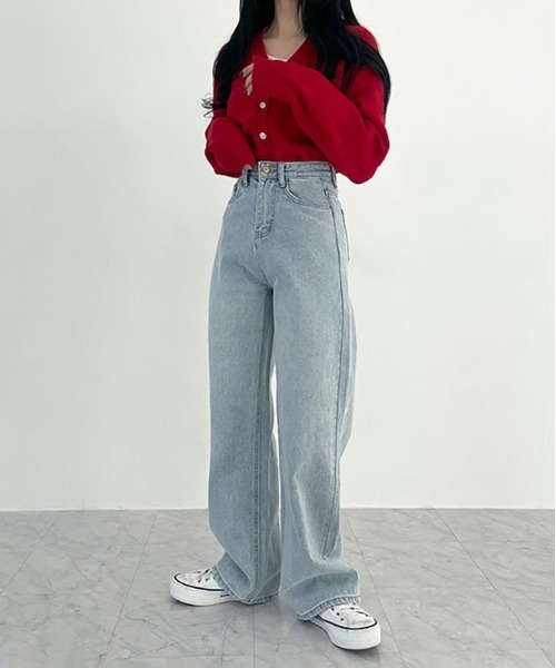 BEIDELLI（ベイデリー）の「[BELLIDE MADE] ハイウエストロングワイドデニムパンツ（デニムパンツ・レディース・ライトブルー/インディゴブルー/ブルー・SMALL/MEDIUM）」の20枚目の写真