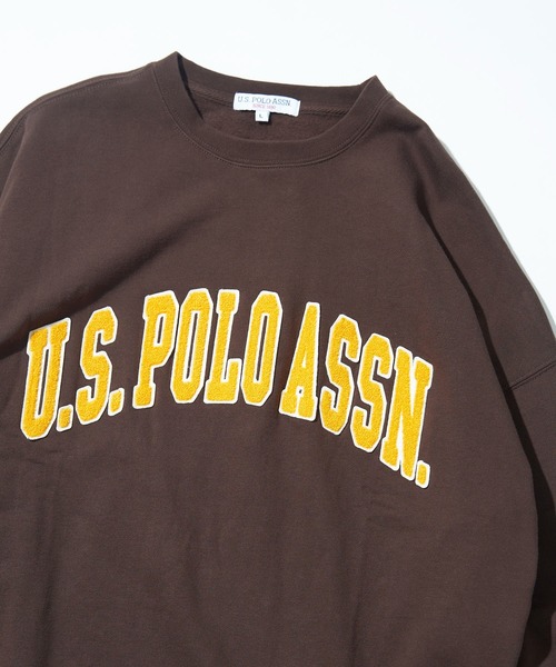 U.S. POLO ASSN.（ユーエスポロアッスン）の「【U.S. POLO ASSN./ユーエスポロアッスン】カレッジロゴサガラ刺繍クルーネックスウェット/ユニセックス/裏起毛（スウェット・メンズ・ブラック/ネイビー/ブラウン/オフホワイト/サックスブルー/グリーン/杢グレー・SMALL/MEDIUM/LARGE）」の5枚目の写真